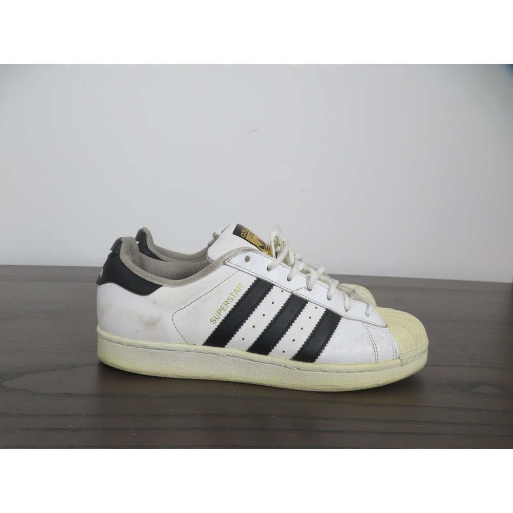 Adidas Superstar Shoes Womens 8.5 White Black Leather Shell Toe Sneakers C77153